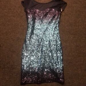Speechless Blue Ombré Sequin Dress Mini Junior's size 5 1989 Midnights Eras HOCO